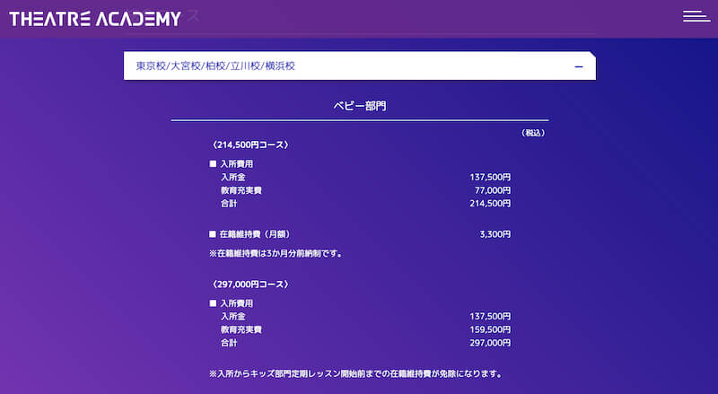 教育充実費-│-テアトルアカデミー