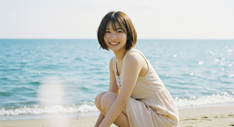 海辺の女優
